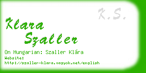 klara szaller business card