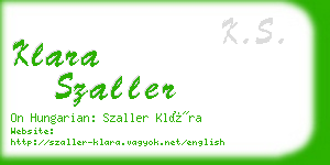 klara szaller business card